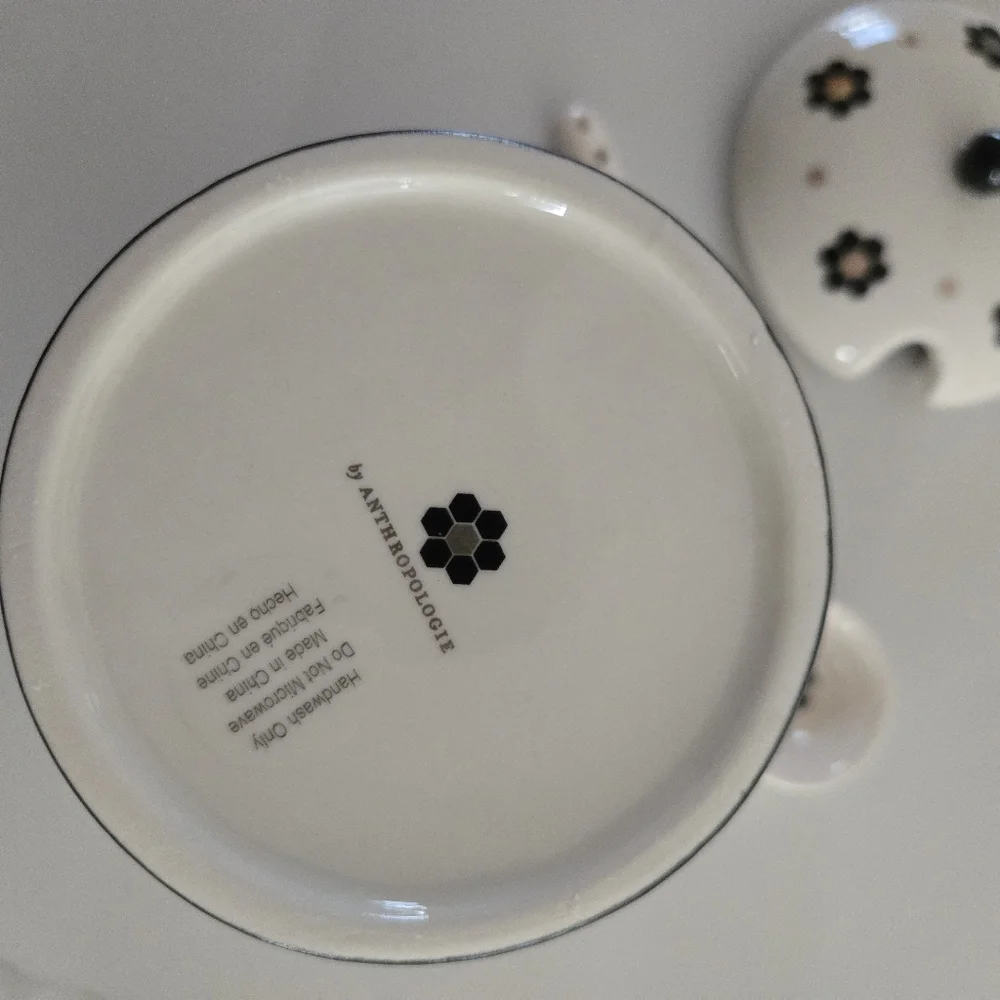 NEW Anthropologie Bistro Tile Sugar Bowl